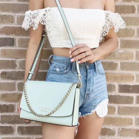 Kate Spade Cameron Carson Convertible Crossbody Crystal Blue Turquoise - Picture 3 of 4